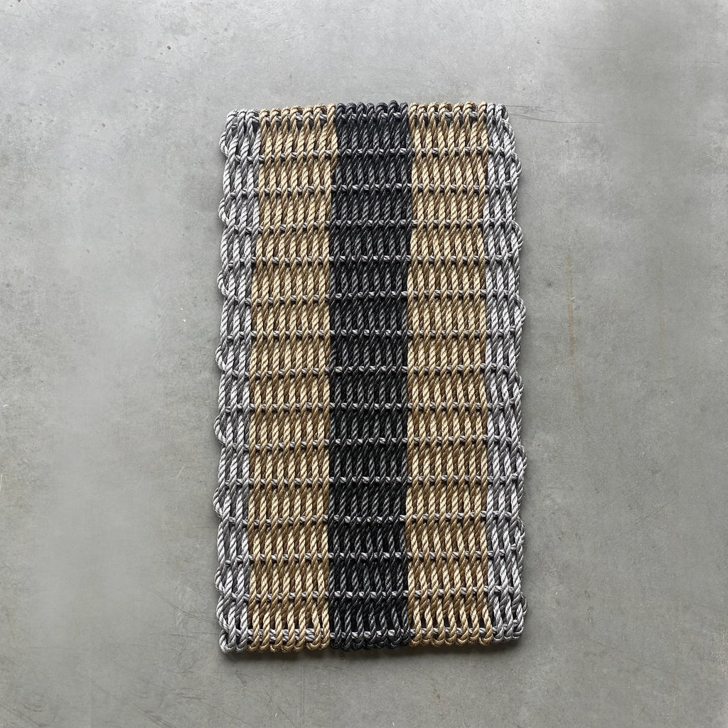 Sealine Co Cement, Seaweed & Black Stripe Doormat AESTAS