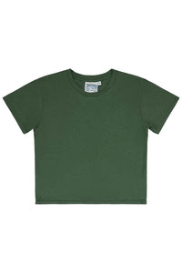 Jungmaven - Ojai Crop Tee in Hunter Green