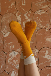 Wave Socks in Saffron