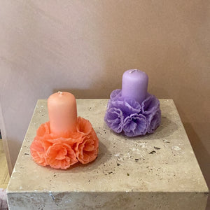 Flower candle - handmade in Mexico.